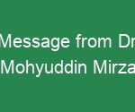 Read more about the article Message from Dr. Mohyuddin Mirza