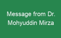 Read more about the article Message from Dr. Mohyuddin Mirza